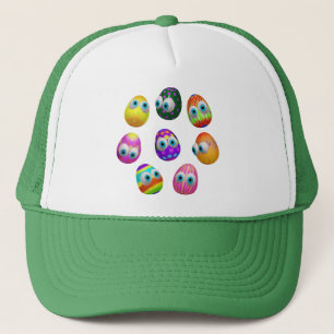 Boné Ovos de Páscoa de desenho animado fofos e engraçad