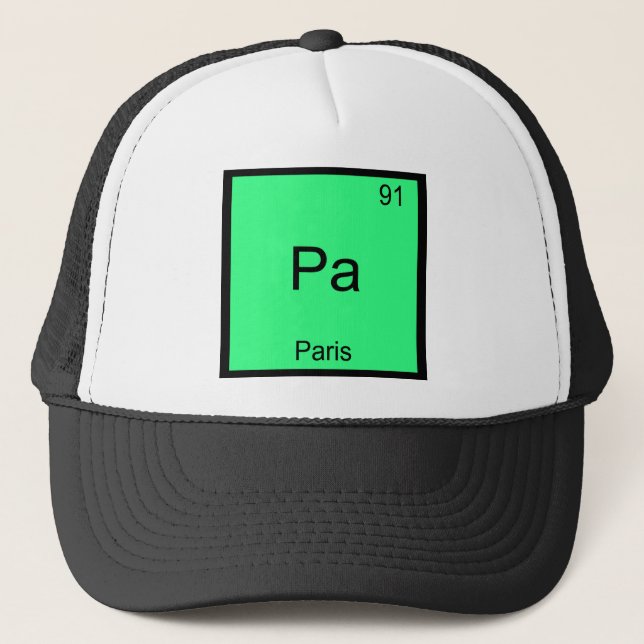 Boné Pa - Camiseta engraçada com símbolo do elemento qu (Frente)