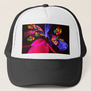 Boné Padrão de Abstrato Floral Moderno Colorido #06