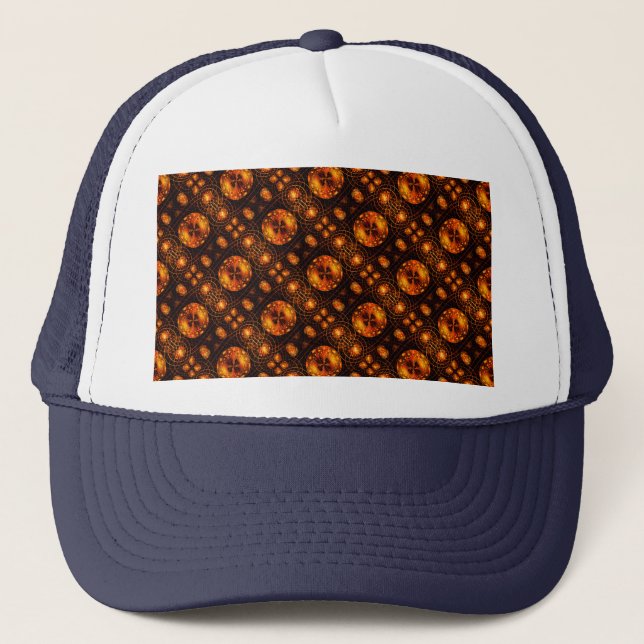 Boné Padrão de Arte Abstrata Boho Elegante Moderno Dour (Frente)