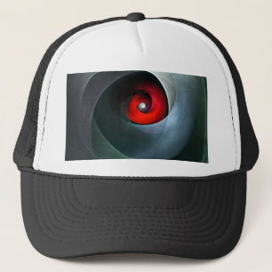 Boné Padrão de Arte Moderna Abstrato de Roteiro Vermelh
