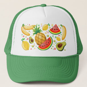 Boné Padrão de Frutas de Verão Fresco