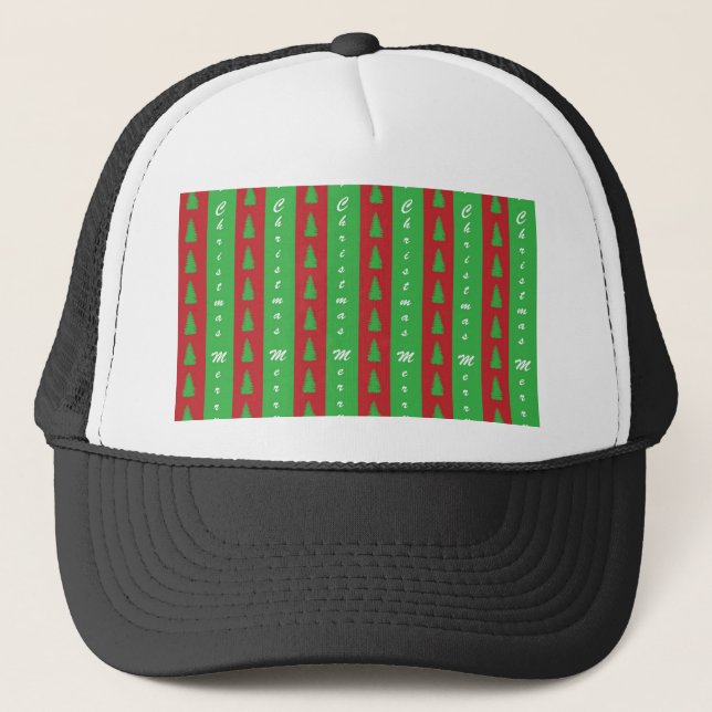 Boné Padrão de fundo da árvore de Natal (Frente)