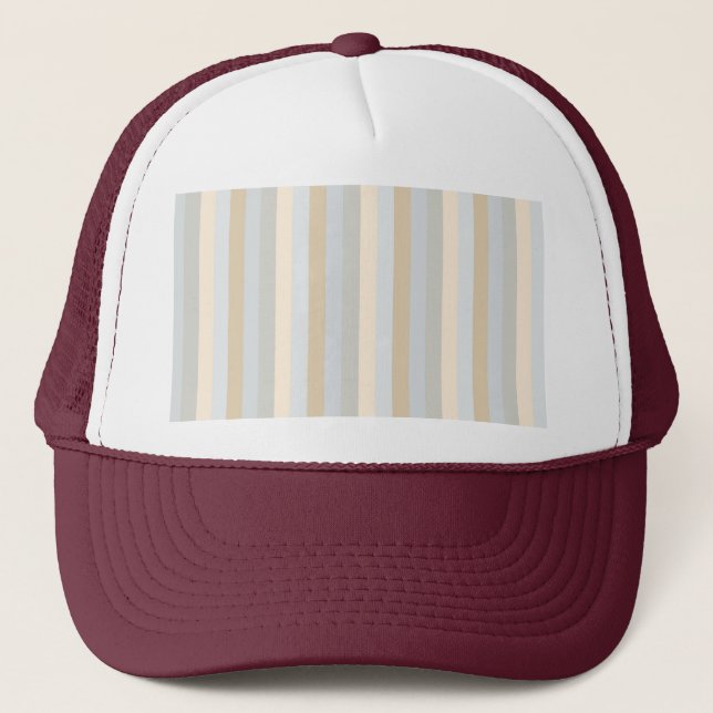 Boné Padrão de Stripes Verticais de Cinza Suave (Frente)
