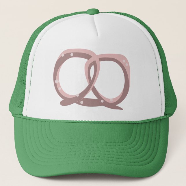Boné Padrão de torção de pretzel salgado rosa (Frente)
