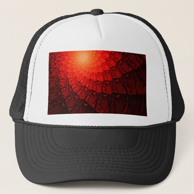 Boné Padrão Fractal Vermelho (Frente)