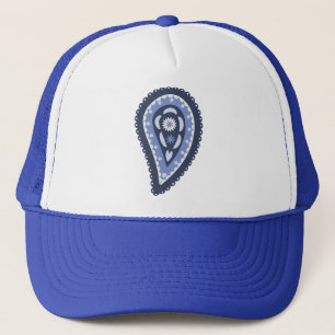 Boné Padrão Paisley Azul