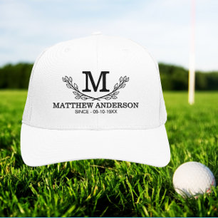 Boné Padrão Personalizado da Bola de Golfe Nome Monogr