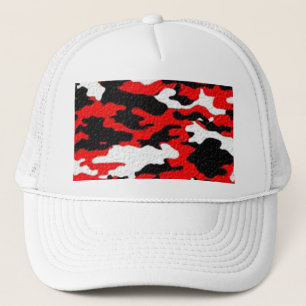 Boné Padrões Vermelhos de Camuflagem