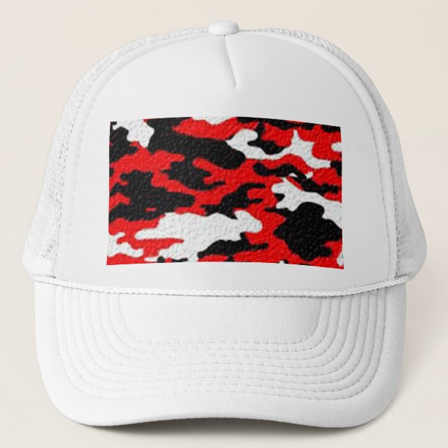 Boné Padrões Vermelhos de Camuflagem (Frente)
