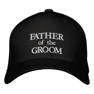 Boné Pai Chic do casamento preto e branco do Groom