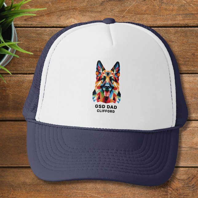 Boné Pai de Cachorro german shepherd Personalizado com  (Personalize with name or edit/replace/delete text as required. )