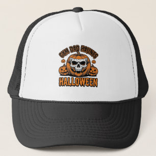 Boné Pai de Ginástica Halloween Abóbora Vintage Caveira