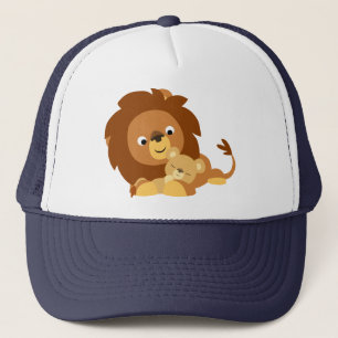 Boné Pai de Leão de Cartoon e Chapéu de Cubo Bonito