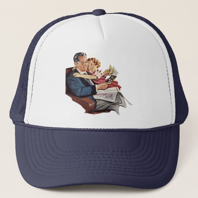 Boné Pai e Filha Antigos, Feliz Dia dos Pais! (Frente)