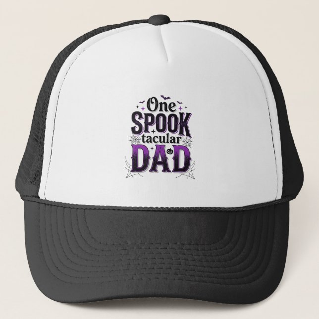 Boné Pai Espetacular de Halloween Design Vetorial Vinta (Frente)