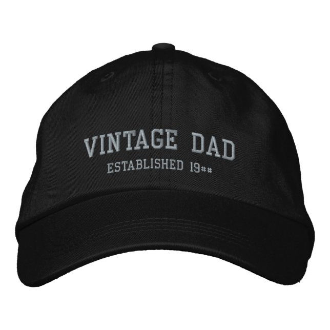 Boné Pai Vintage Est. 19## Preto e Cinza (Frente)