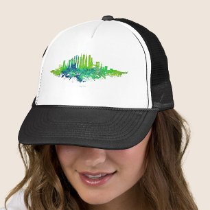 Boné Paisagem urbana da cidade de Nova York em aquarela