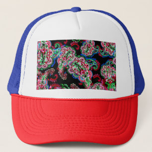 Boné Paisley Floral, Fundo Étnico.