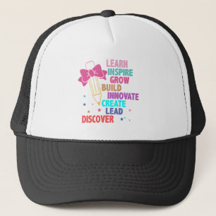 Boné Palavras Inspiradoras Coloridas Professor Lápis e