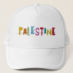 Boné PALESTINA Nome Árabe Colorido 