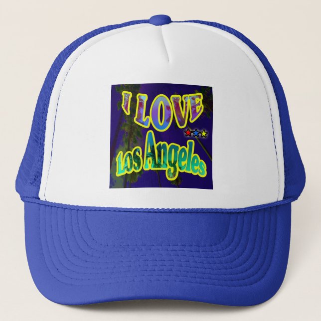 Boné "Palm Sky: EU AMO Los Angeles 4" Chapéu (Frente)