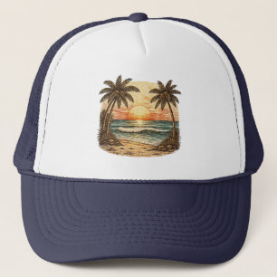 Boné Palmeira - Estilo Retro Praia Tropical Sol Verão
