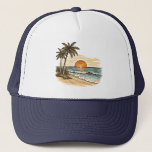 Boné Palmeira - Estilo Retrô Praia Tropical Sol Verão 