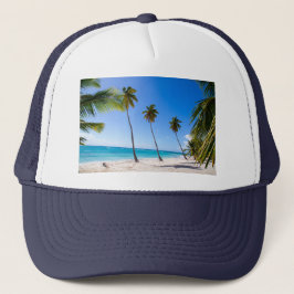 Boné Palmeiras na praia de Isla Saona