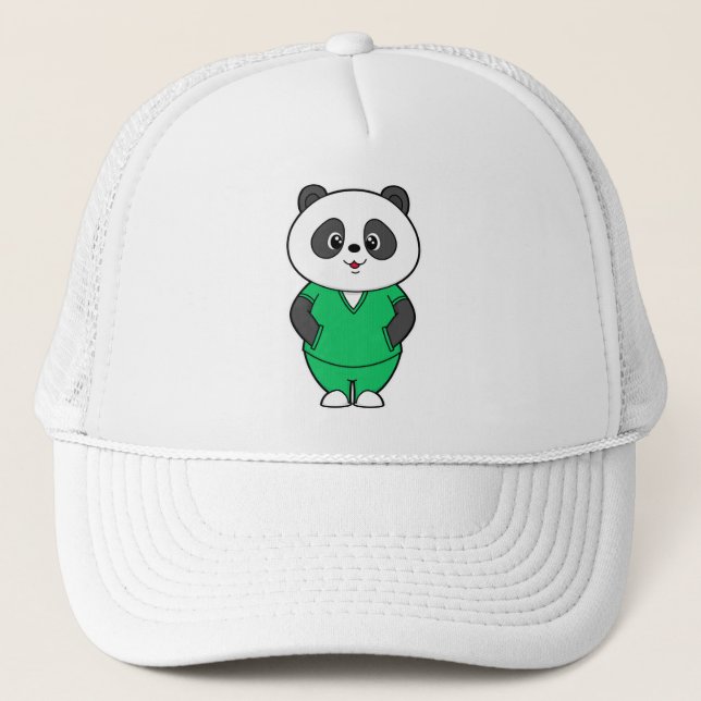 Boné Panda como enfermeira com Smock (Frente)