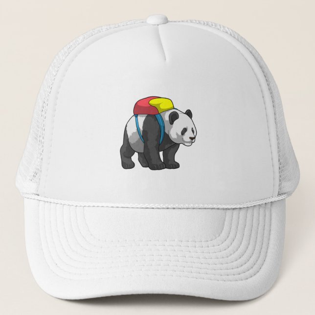 Boné Panda como Hiker com mochila (Frente)