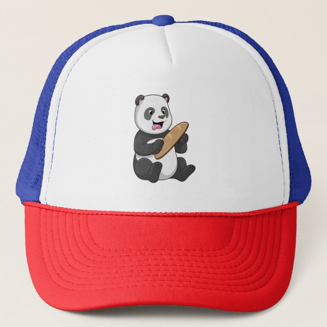Boné Panda como padeiro com pão (Frente)