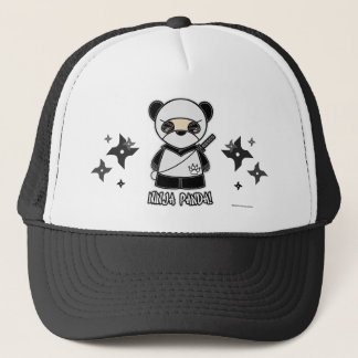 Boné Panda de Ninja! Com chapéu de Shurikens