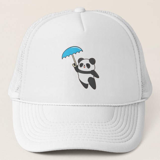 Boné Panda na Chuva com Guarda-chuva (Frente)