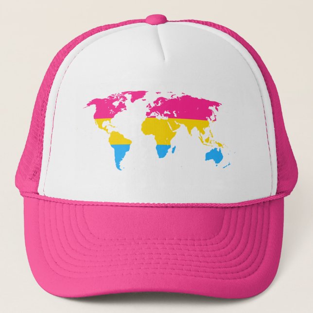 Boné Pansexuality pride world map map Hat (Frente)