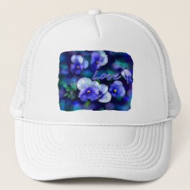 Boné Panteras Azuis Flores Flores Pansíveis