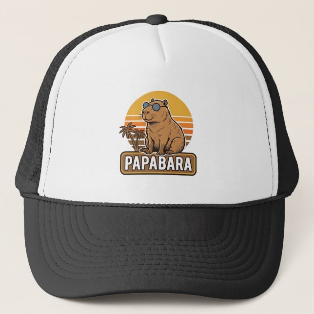 Boné PAPABARA Design Vetorial de Papai Capivara Retro_1 (Frente)