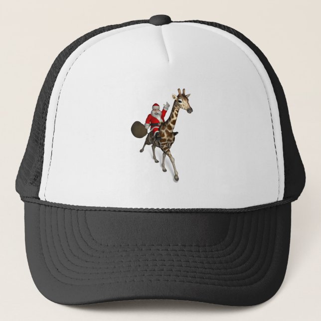 Boné Papai Noel Andando Uma Girafa (Frente)