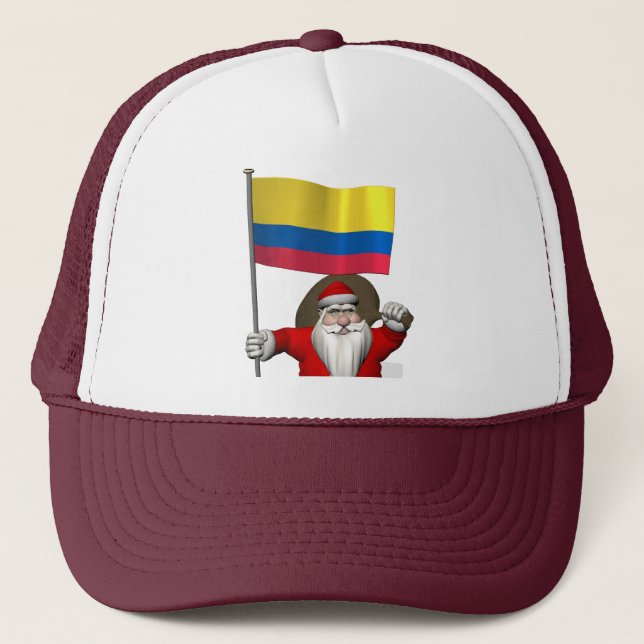 Boné Papai Noel Com Alferes Da Colômbia (Frente)