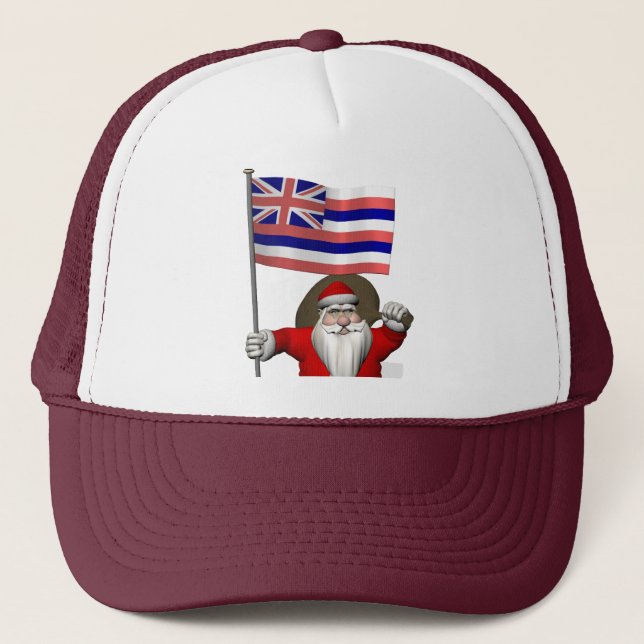 Boné Papai Noel Com Alferes Do Havaí (Frente)