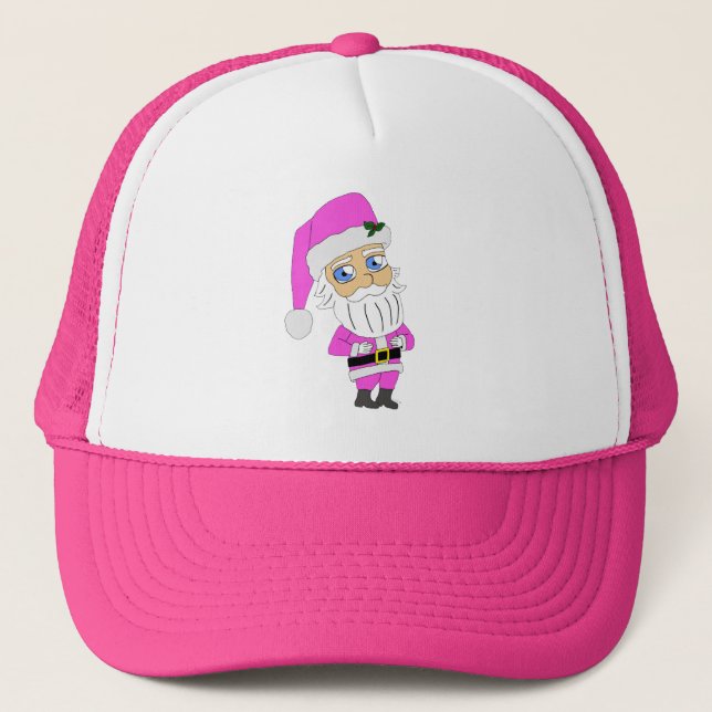 Boné Papai Noel de Chibi terno rosa (Frente)