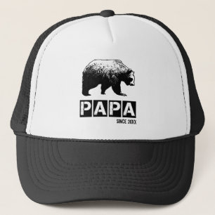 Boné Papai Urso Grunge Desde Ano da Paternidade Preto