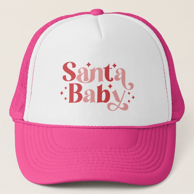 Boné Papais noeis Bebê - Tipografia de Natal Retroativa (Frente)