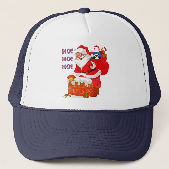 Boné PAPAIS NOEIS COM PRESENTES DE NATAL, HO! Hei! Hei! (Frente)