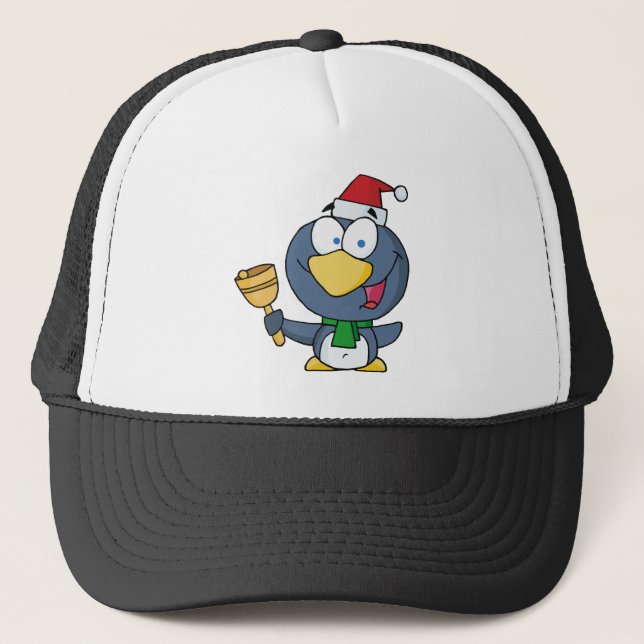 Boné Papais noeis Pinguim com Jingle Bell (Frente)
