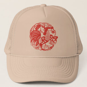 Boné Papercut Chinês - Rooster Year Zodiday Hat