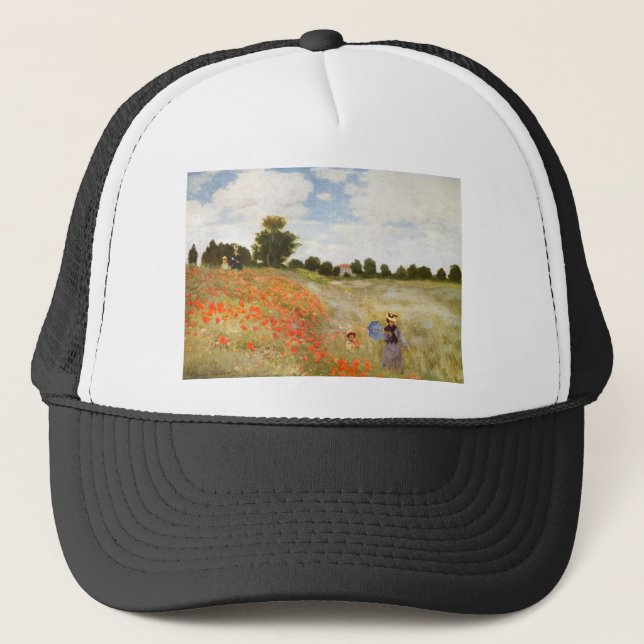 Boné Papoilas vermelhas que florescem - Claude Monet (Frente)