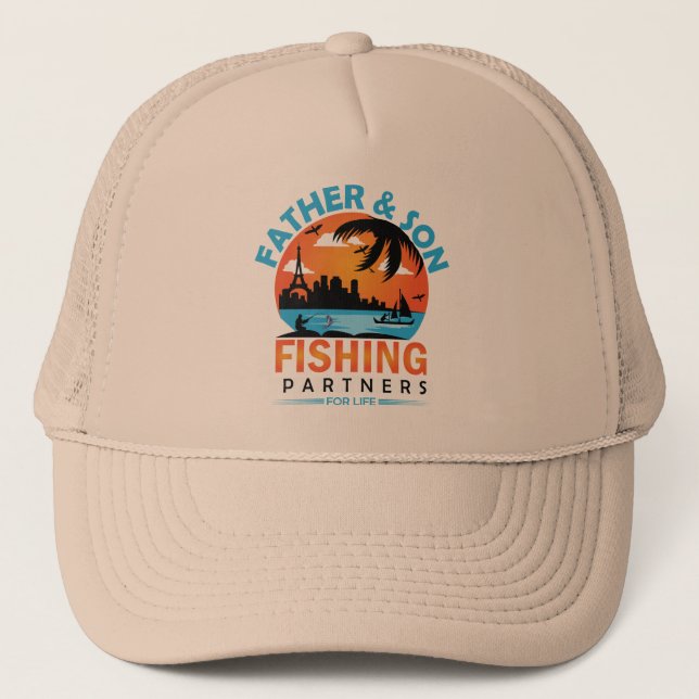 Boné Parceiros de Pesca Pai e Filho para a Vida (Frente)