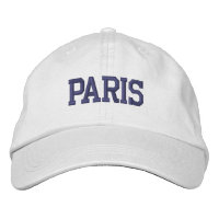 PARIS Bordado Azul Escuro em Branco