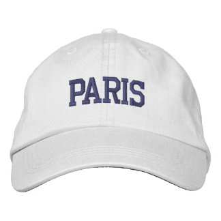 Boné PARIS Bordado Azul Escuro em Branco